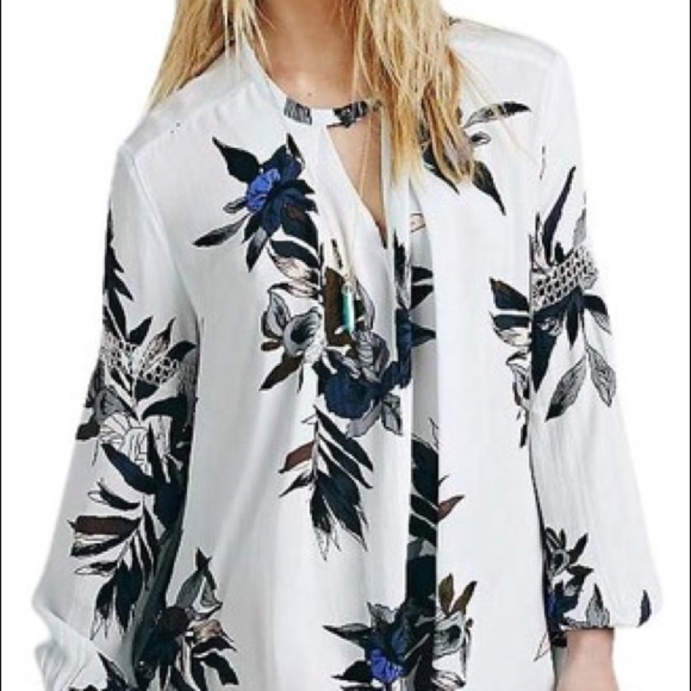 Free People Tree Swing Tunic in Light Stone Combo Size S